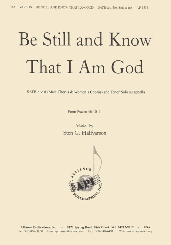 Be Still and Know